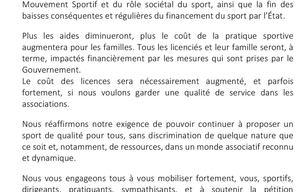 Pétition #LeSportCompte